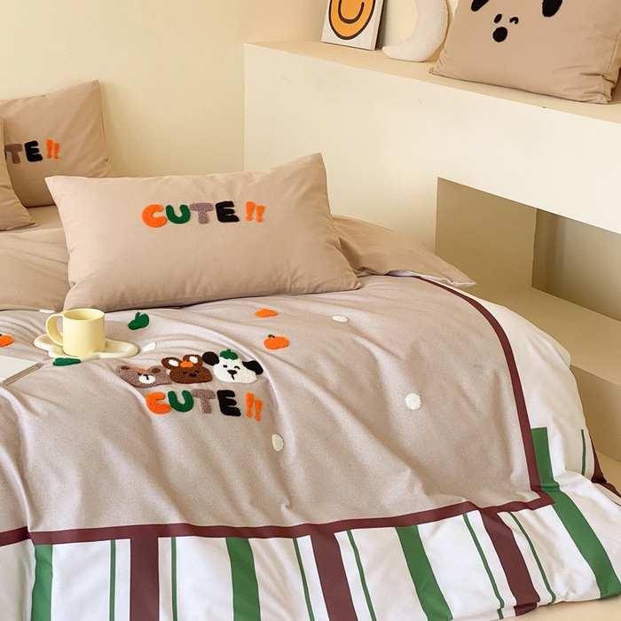 91家纺网 家纺一手货源 找家纺 麦田家纺 2025秋冬新款加厚磨毛大版毛巾绣四件套-提供买家秀 欢乐园