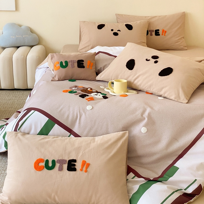 91家纺网 家纺一手货源 找家纺 麦田家纺 2025秋冬新款加厚磨毛大版毛巾绣四件套-提供买家秀 欢乐园