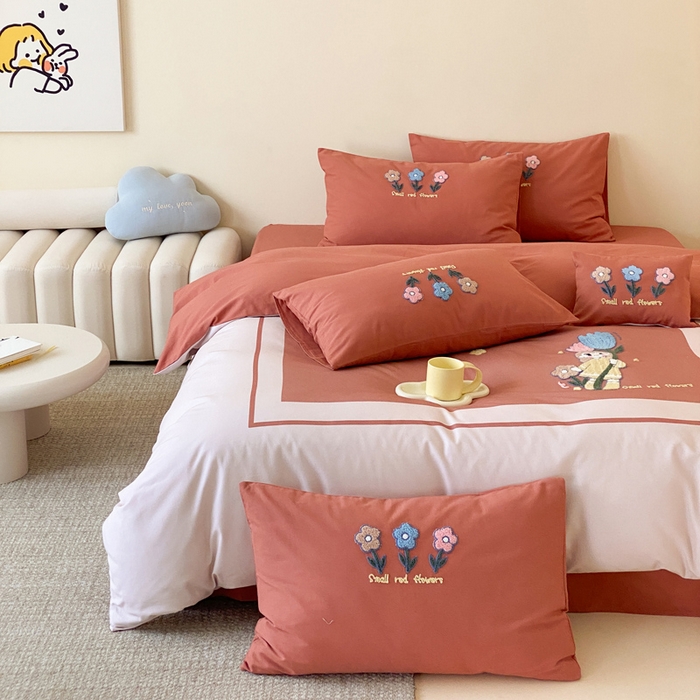 91家纺网 家纺一手货源 找家纺 麦田家纺 2025秋冬新款加厚磨毛大版毛巾绣四件套-提供买家秀 甜心朵朵