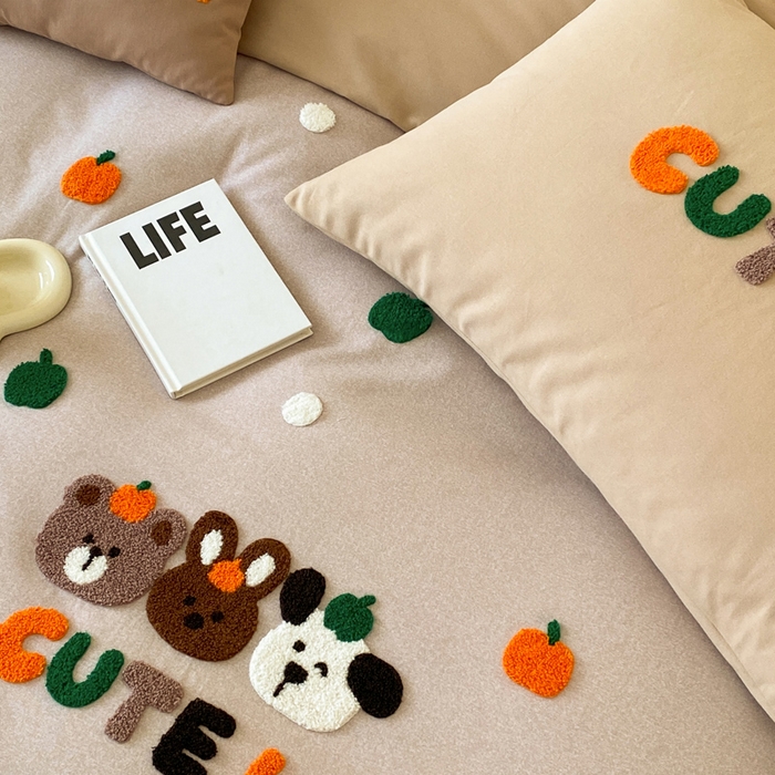 91家纺网 家纺一手货源 找家纺 麦田家纺 2025秋冬新款加厚磨毛大版毛巾绣四件套-提供买家秀 欢乐园