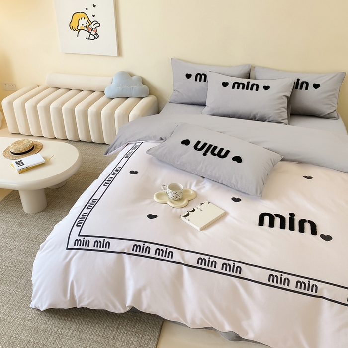 91家纺网 家纺一手货源 找家纺 麦田家纺 2025秋冬新款加厚磨毛大版毛巾绣四件套-提供买家秀 点点爱心