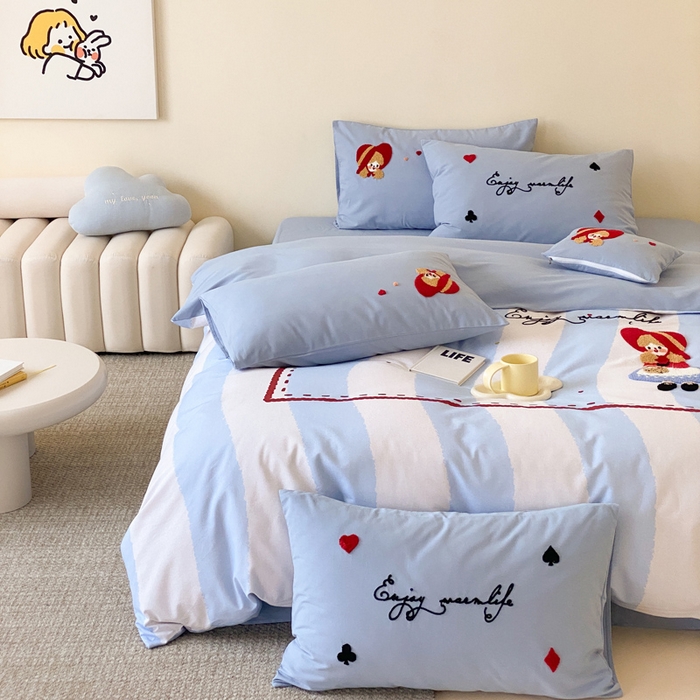 91家纺网 家纺一手货源 找家纺 麦田家纺 2025秋冬新款加厚磨毛大版毛巾绣四件套-提供买家秀 小红帽