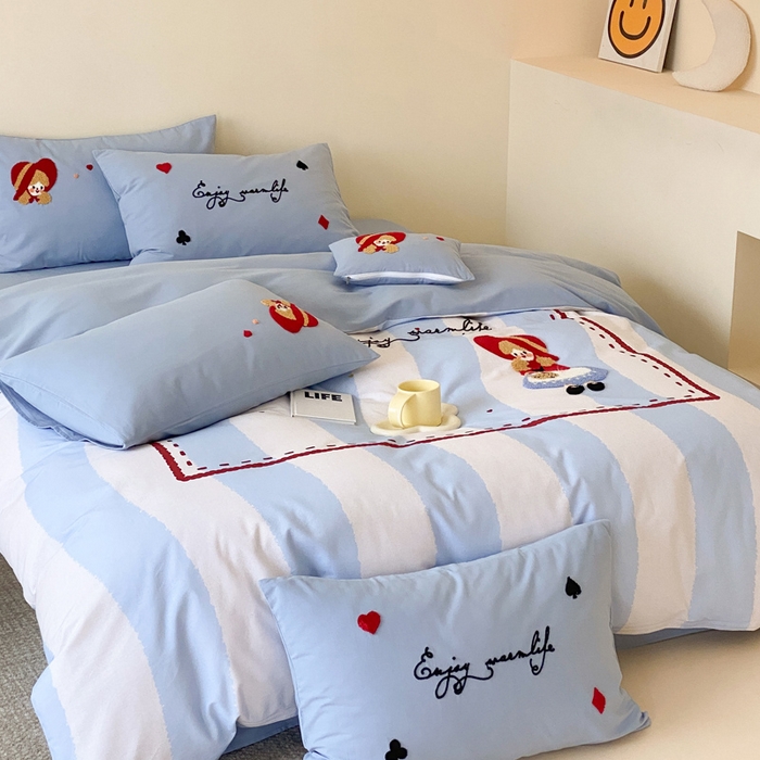 91家纺网 家纺一手货源 找家纺 麦田家纺 2025秋冬新款加厚磨毛大版毛巾绣四件套-提供买家秀 小红帽