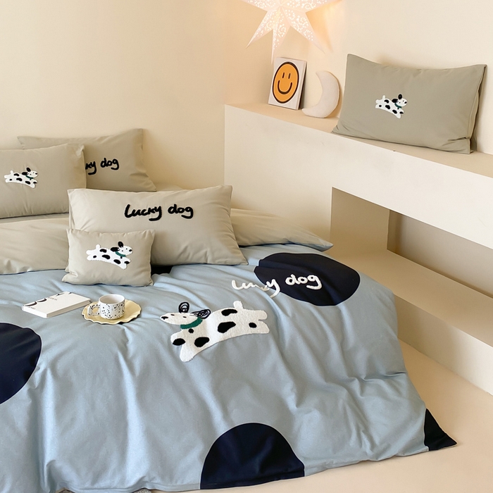 91家纺网 家纺一手货源 找家纺 麦田家纺 2025秋冬新款加厚磨毛大版毛巾绣四件套-提供买家秀 幸运小斑