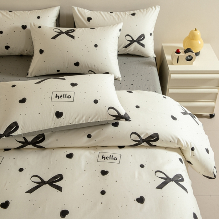 91家纺网 家纺一手货源 找家纺 （总）麦田家纺 2025新款40支13372全棉独版印花吊边床单款四件套（提供买家秀）普通款