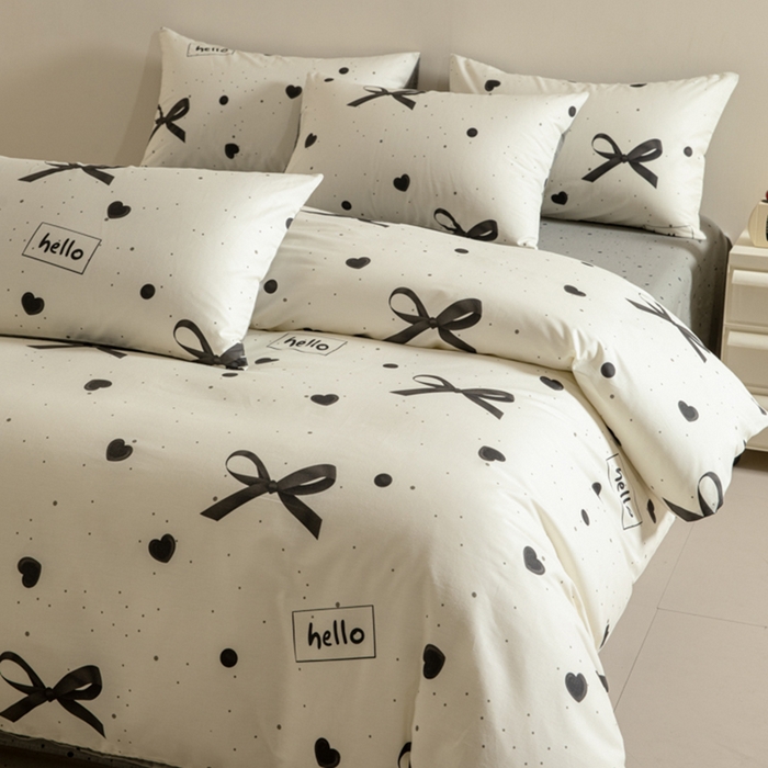 91家纺网 家纺一手货源 找家纺 （总）麦田家纺 2025新款40支13372全棉独版印花吊边床单款四件套（提供买家秀）普通款