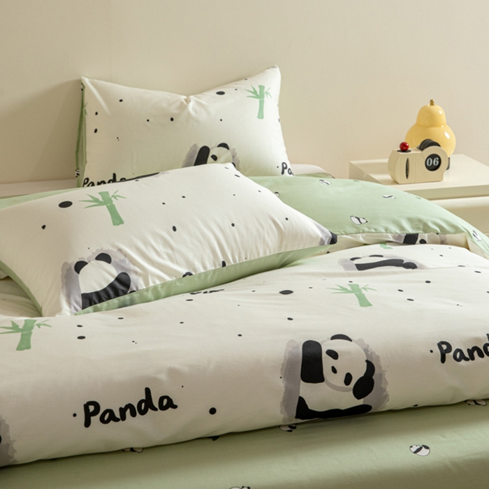 91家纺网 家纺一手货源 找家纺 麦田家纺 2025新款40支13372全棉独版印花吊边床单款四件套（提供买家秀）普通款 盼盼