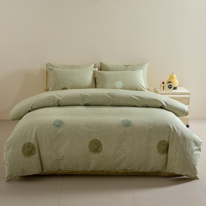 麦田家纺 2025新款40支13372全棉独版印花吊边床单款四件套（提供买家秀）普通款 线条小狗