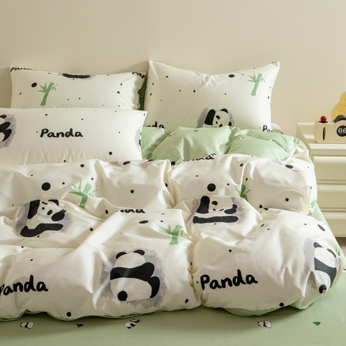 91家纺网 家纺一手货源 找家纺 麦田家纺 2025新款40支13372全棉独版印花吊边床单款四件套（提供买家秀）普通款 盼盼