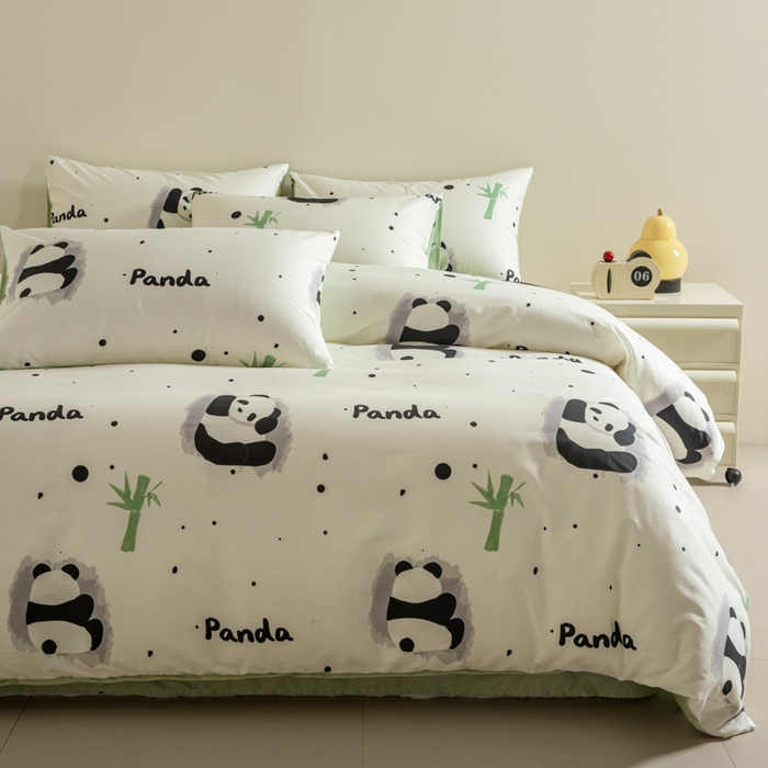 91家纺网 家纺一手货源 找家纺 麦田家纺 2025新款40支13372全棉独版印花吊边床单款四件套（提供买家秀）普通款 盼盼