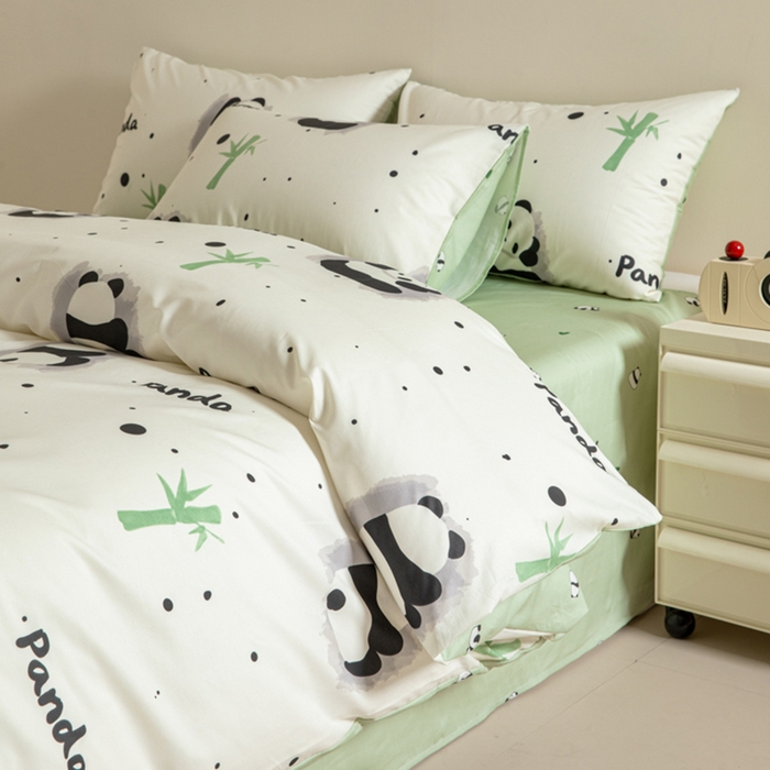 91家纺网 家纺一手货源 找家纺 麦田家纺 2025新款40支13372全棉独版印花吊边床单款四件套（提供买家秀）普通款 盼盼