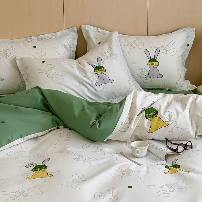 91家纺网 家纺一手货源 找家纺 （总）麦田家纺 2025新款40支13372全棉独版印花吊边床单款四件套（提供买家秀）吊边床单款