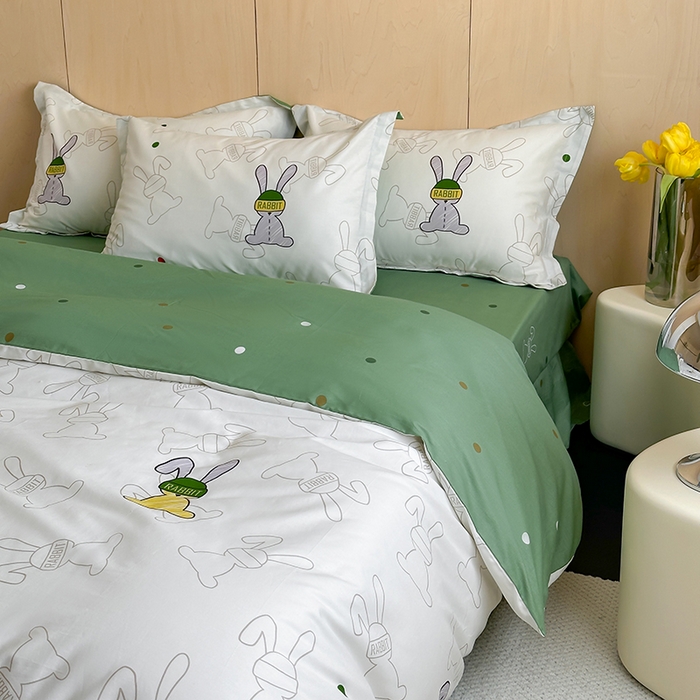 91家纺网 家纺一手货源 找家纺 （总）麦田家纺 2025新款40支13372全棉独版印花吊边床单款四件套（提供买家秀）吊边床单款