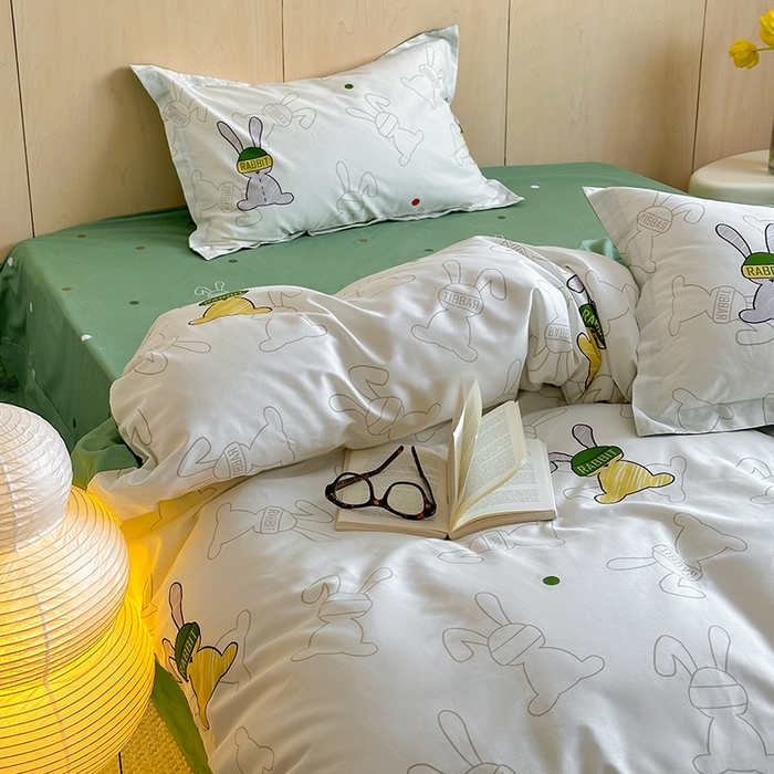 91家纺网 家纺一手货源 找家纺 （总）麦田家纺 2025新款40支13372全棉独版印花吊边床单款四件套（提供买家秀）吊边床单款