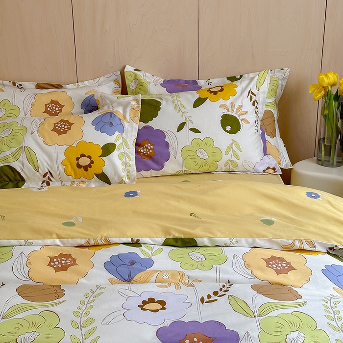 91家纺网 家纺一手货源 找家纺 麦田家纺 2025新款40支13372全棉独版印花吊边床单款四件套（提供买家秀）吊边床单款 如花岁月