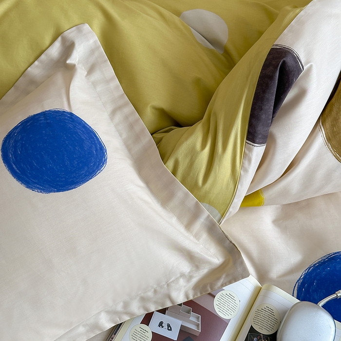 91家纺网 家纺一手货源 找家纺 麦田家纺 2025新款40支13372全棉独版印花吊边床单款四件套（提供买家秀）吊边床单款 星球波点