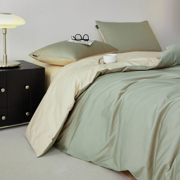 91家纺网 家纺一手货源 找家纺 （总）麦田家纺 2025新款100S长绒棉贡缎纯色四件套（提供买家秀）