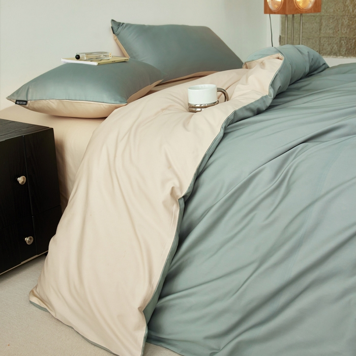 91家纺网 家纺一手货源 找家纺 （总）麦田家纺 2025新款100S长绒棉贡缎纯色四件套（提供买家秀）