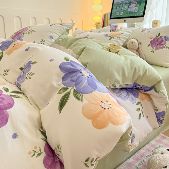 91家纺网 家纺一手货源 找家纺 （总）麦田家纺 2025新款花卉全棉印花四件套系列