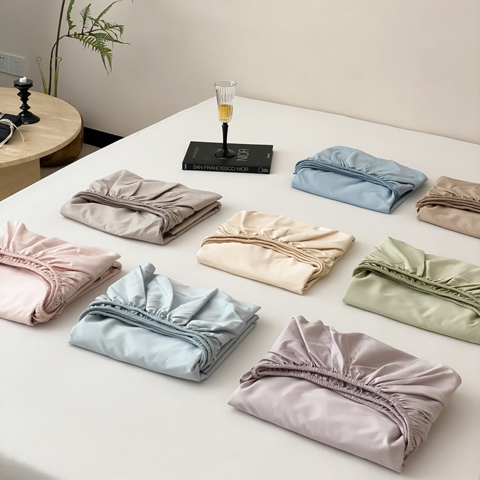 91家纺网 家纺一手货源 找家纺 云栖家居 2025新款全棉纯色长绒棉纯棉单品系列床笠单件床笠单品-单床笠 组合图