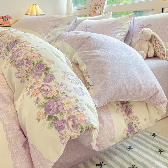 91家纺网 家纺一手货源 找家纺 （总）麦田家纺 2025新款花卉全棉印花四件套系列