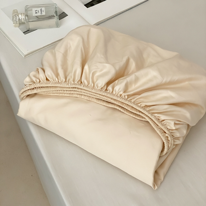 91家纺网 家纺一手货源 找家纺 云栖家居 2025新款全棉纯色长绒棉纯棉单品系列床笠单件床笠单品-单床笠 米粒碎