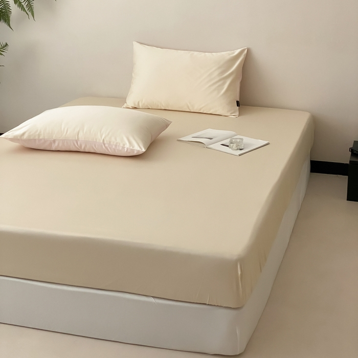 91家纺网 家纺一手货源 找家纺 云栖家居 2025新款全棉纯色长绒棉纯棉单品系列床笠单件床笠单品-单床笠 米粒碎