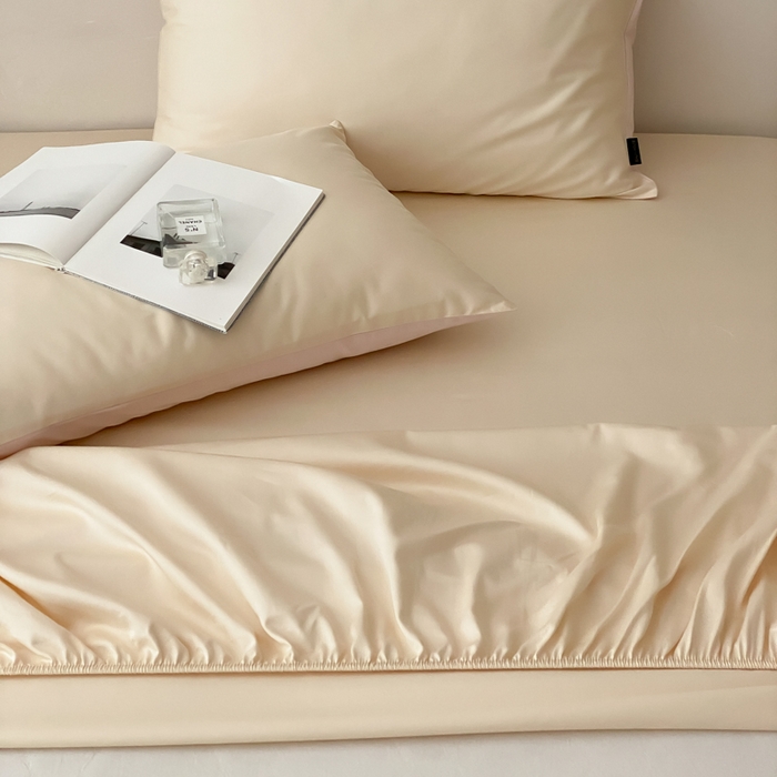 91家纺网 家纺一手货源 找家纺 云栖家居 2025新款全棉纯色长绒棉纯棉单品系列床笠单件床笠单品-单床笠 米粒碎