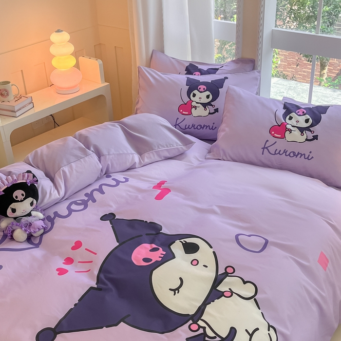 91家纺网 家纺一手货源 找家纺 麦田家纺 2025新款全棉迪士尼大板印花卡通四件套 甜心库洛米