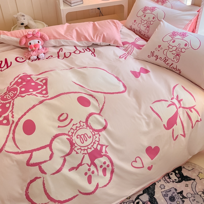 91家纺网 家纺一手货源 找家纺 麦田家纺 2025新款全棉迪士尼大板印花卡通四件套 萝莉美乐蒂