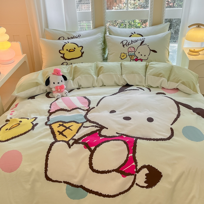 91家纺网 家纺一手货源 找家纺 麦田家纺 2025新款全棉迪士尼大板印花卡通四件套 帕恰狗