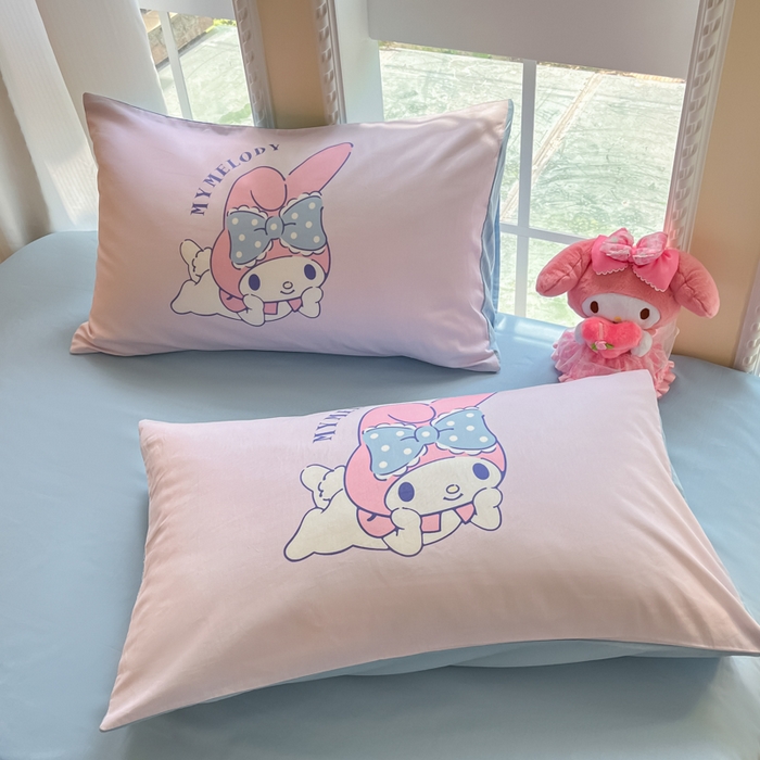 91家纺网 家纺一手货源 找家纺 麦田家纺 2025新款全棉迪士尼大板印花卡通四件套 顽皮美乐蒂