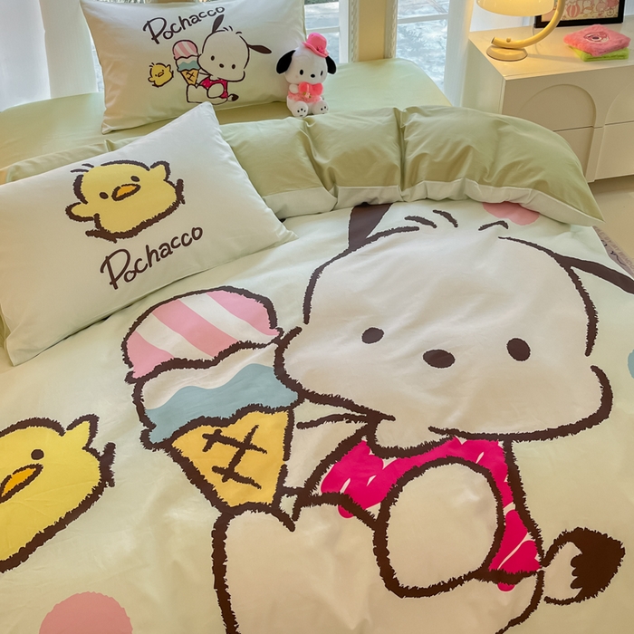 91家纺网 家纺一手货源 找家纺 麦田家纺 2025新款全棉迪士尼大板印花卡通四件套 帕恰狗