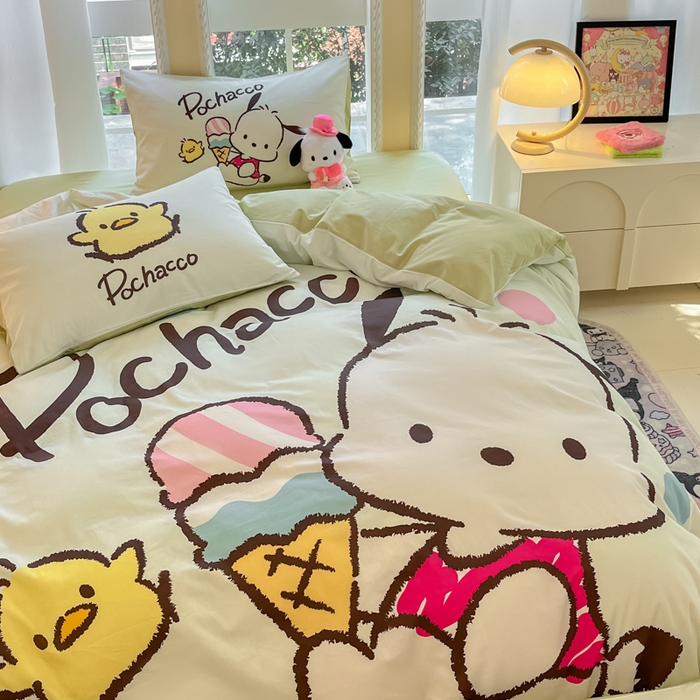 91家纺网 家纺一手货源 找家纺 麦田家纺 2025新款全棉迪士尼大板印花卡通四件套 帕恰狗