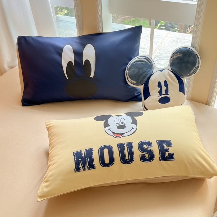 91家纺网 家纺一手货源 找家纺 麦田家纺 2025新款全棉迪士尼大板印花卡通四件套 hello米奇