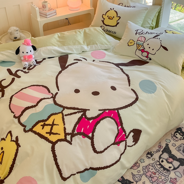 91家纺网 家纺一手货源 找家纺 麦田家纺 2025新款全棉迪士尼大板印花卡通四件套 帕恰狗