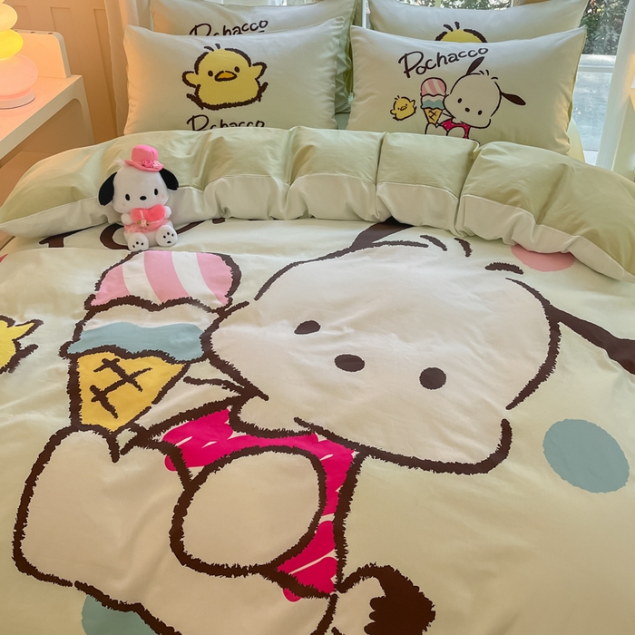 91家纺网 家纺一手货源 找家纺 麦田家纺 2025新款全棉迪士尼大板印花卡通四件套 帕恰狗