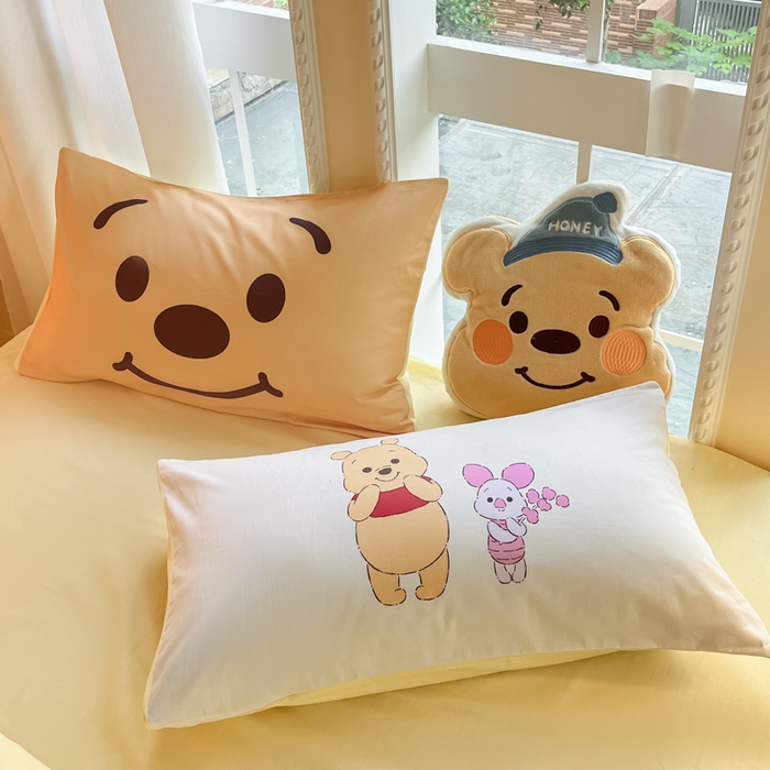 91家纺网 家纺一手货源 找家纺 麦田家纺 2025新款全棉迪士尼大板印花卡通四件套 晚安维尼