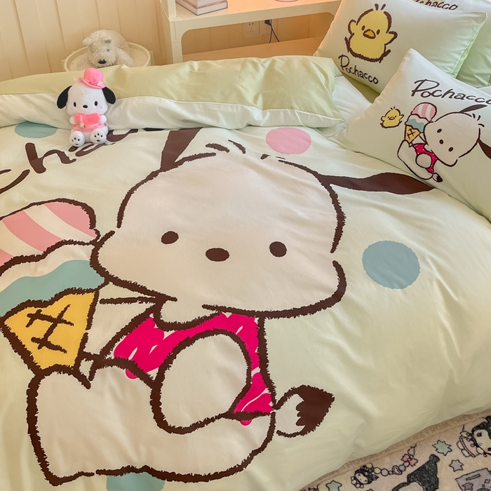 91家纺网 家纺一手货源 找家纺 麦田家纺 2025新款全棉迪士尼大板印花卡通四件套 帕恰狗