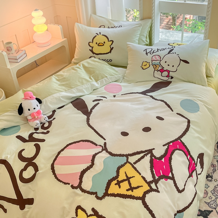 91家纺网 家纺一手货源 找家纺 麦田家纺 2025新款全棉迪士尼大板印花卡通四件套 帕恰狗