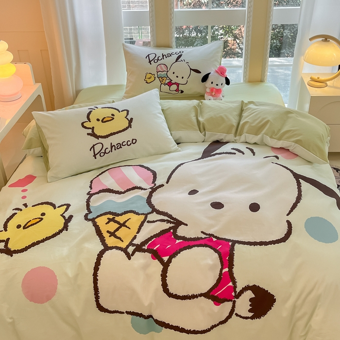 91家纺网 家纺一手货源 找家纺 麦田家纺 2025新款全棉迪士尼大板印花卡通四件套 帕恰狗