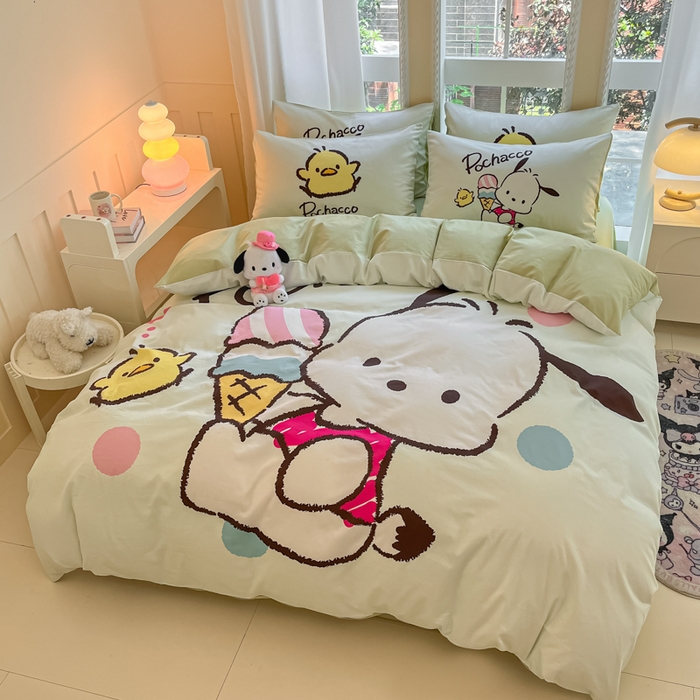 91家纺网 家纺一手货源 找家纺 麦田家纺 2025新款全棉迪士尼大板印花卡通四件套 帕恰狗