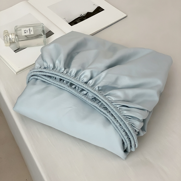 91家纺网 家纺一手货源 找家纺 云栖家居 2025新款全棉纯色长绒棉纯棉单品系列床笠单件床笠单品-单床笠 浅云兰