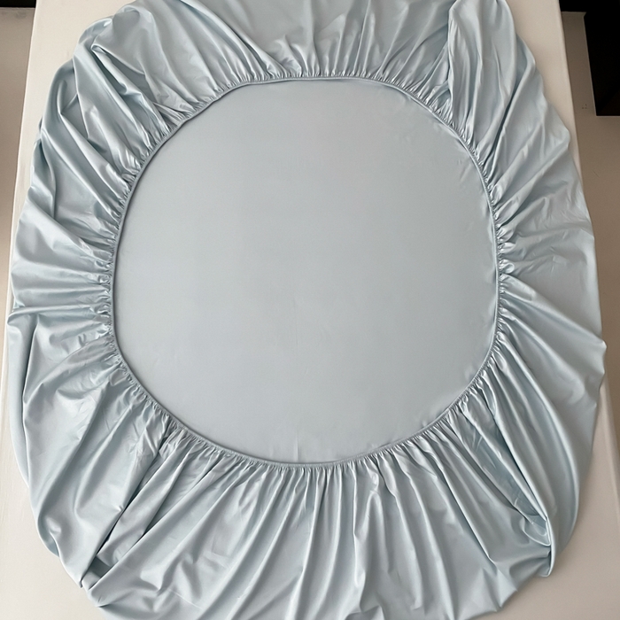 91家纺网 家纺一手货源 找家纺 云栖家居 2025新款全棉纯色长绒棉纯棉单品系列床笠单件床笠单品-单床笠 浅云兰