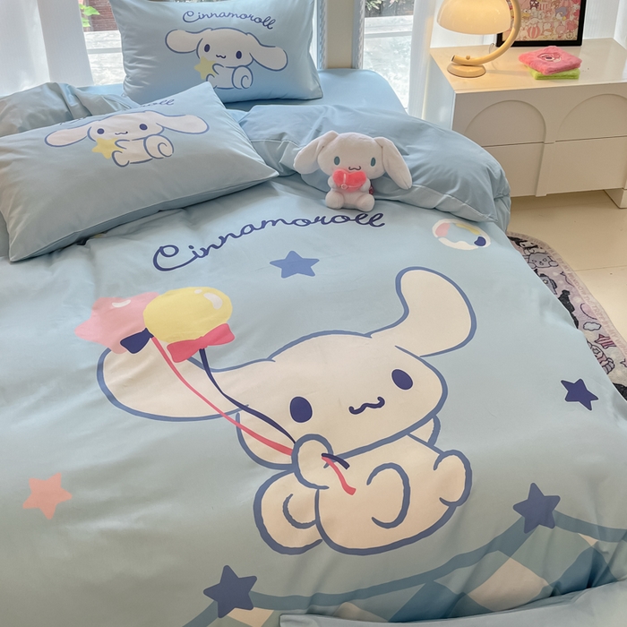 91家纺网 家纺一手货源 找家纺 麦田家纺 2025新款全棉迪士尼大板印花卡通四件套 淘气玉桂狗