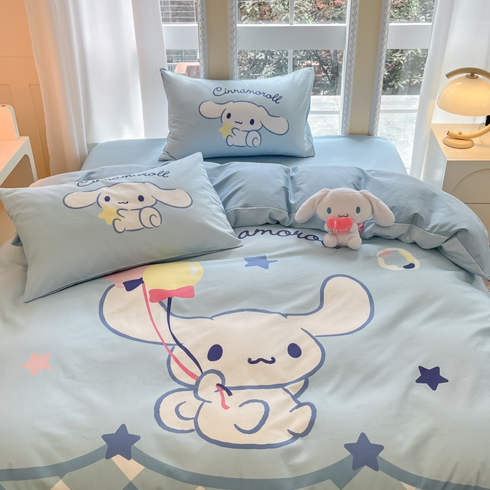 91家纺网 家纺一手货源 找家纺 麦田家纺 2025新款全棉迪士尼大板印花卡通四件套 淘气玉桂狗