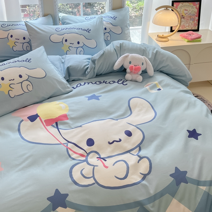 91家纺网 家纺一手货源 找家纺 麦田家纺 2025新款全棉迪士尼大板印花卡通四件套 淘气玉桂狗