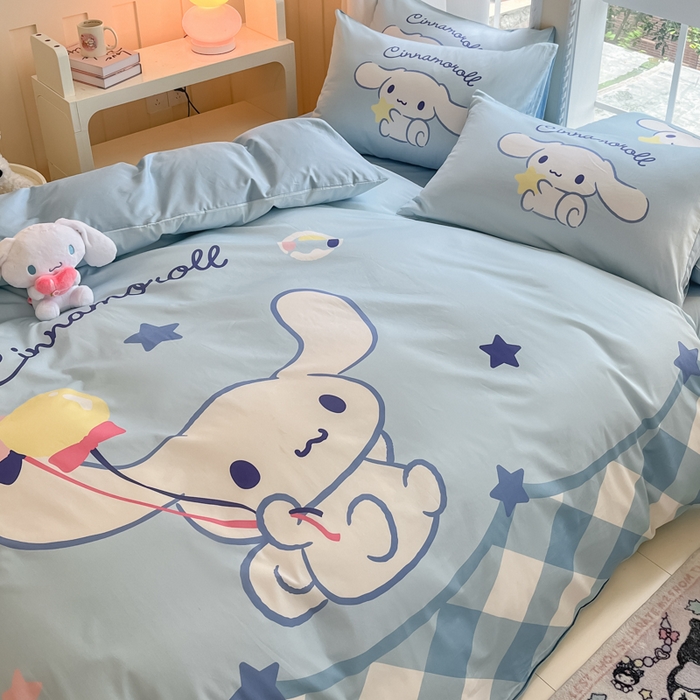 91家纺网 家纺一手货源 找家纺 麦田家纺 2025新款全棉迪士尼大板印花卡通四件套 淘气玉桂狗