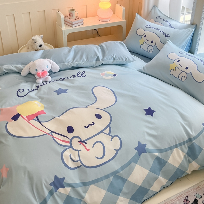 91家纺网 家纺一手货源 找家纺 麦田家纺 2025新款全棉迪士尼大板印花卡通四件套 淘气玉桂狗