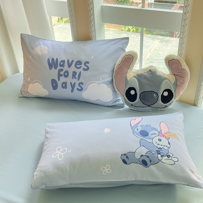 91家纺网 家纺一手货源 找家纺 麦田家纺 2025新款全棉迪士尼大板印花卡通四件套 玩娶史迪奇